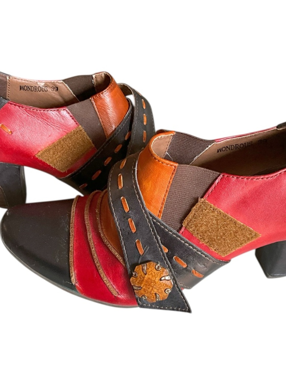 Spring Step (L'Artiste) Wondrous Ankle Booties Shoes Leather Heels Sz 39 / 8.5 - Picture 7 of 14